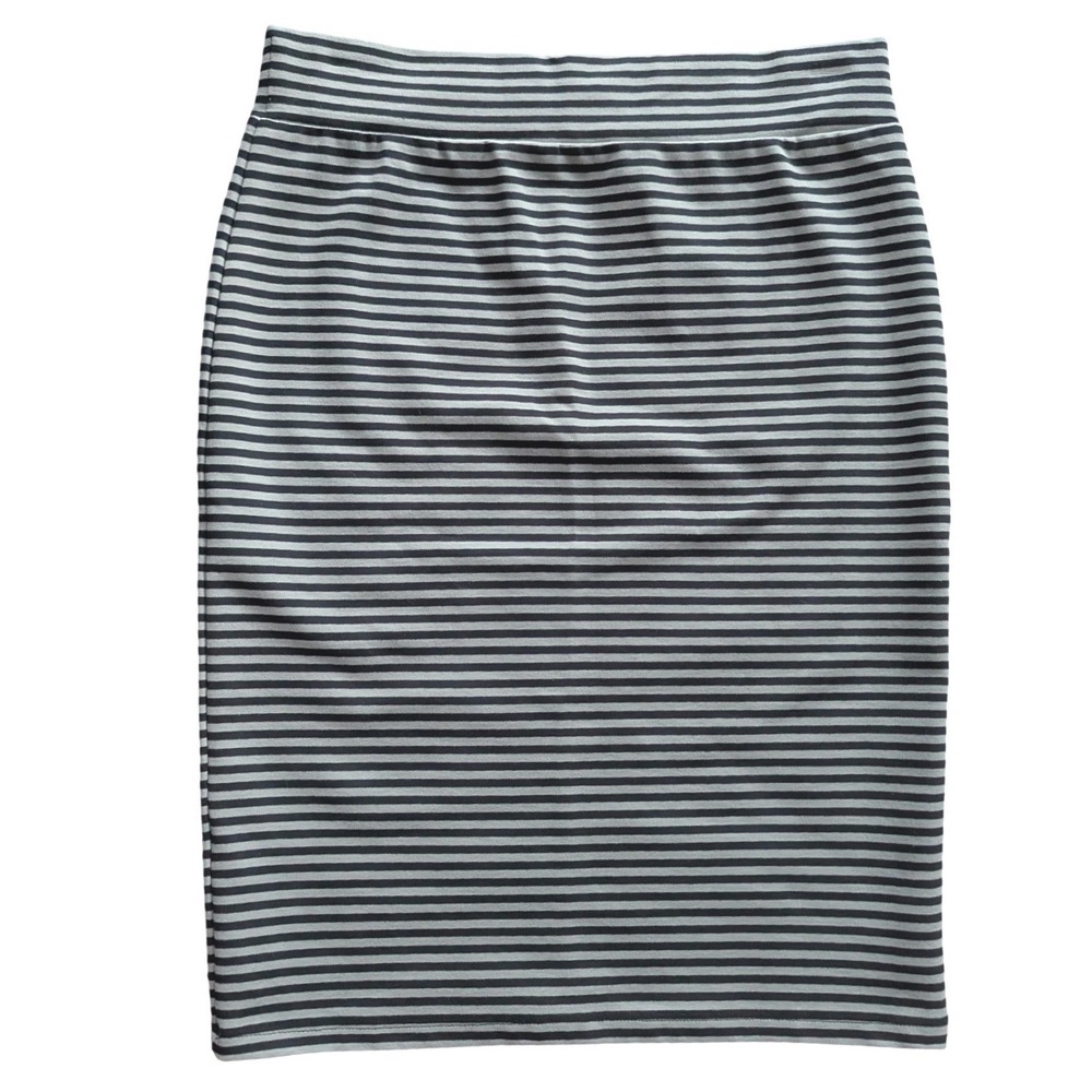 Toad&Co Paseo Striped Pencil Skirt Stretch Tencel Lyocell Gray Womens Size SMALL